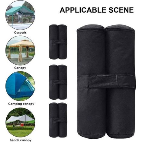 Poids Pour Gazebo - Tissu Oxford 600D - Pour Tentes Pare-Soleil Et Parasols - Lot De 4 (1/5)