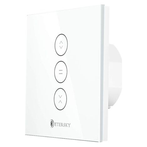 Pair Interrupteur à rideau connecté Wi-Fi 2.4 GHz – Contrôle tactile – Compatible Alexa et Google Home – Timer intégré – ABS retardateur de flamme