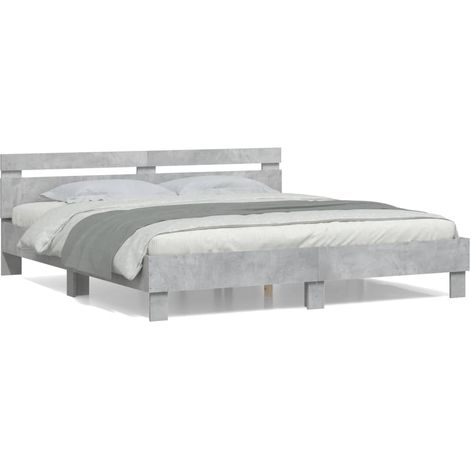 Maison Exclusive - Cama con cabecero madera de ingeniería gris ho