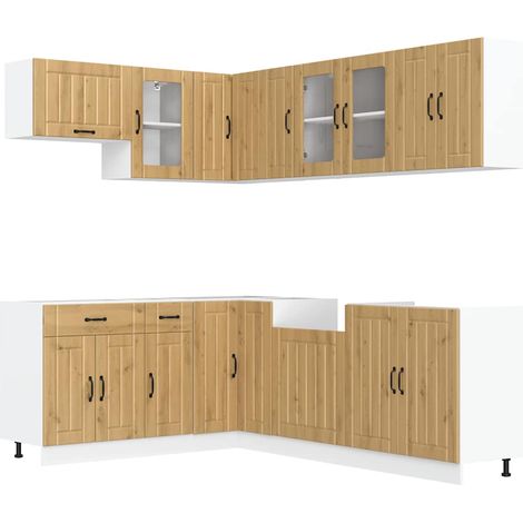 Maison Exclusive - Set Mobili da Cucina 11 pz Lucca Rovere Artigianale Truciolato (1/5)