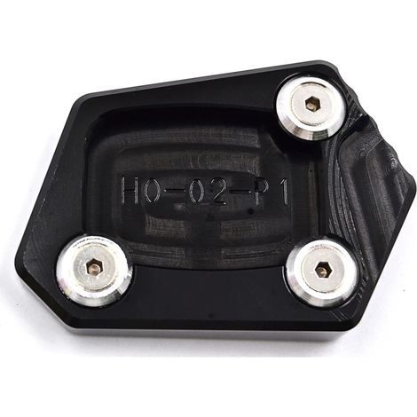 (Noir) Agrandisseur de plaque de coussin de pied d'extension de béquille latérale CNC compatible pour Honda CBR600RR CBR650F CBR600F CBR500R NC700S/X NC700D INTEGRA maxpower (1/4)