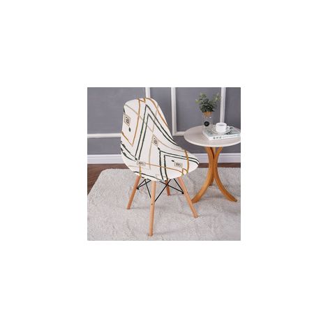 TAISHENGDA-Lot de 2 housses de chaise extensibles motif coquillage, housse de chaise moderne imprimée antidérapante et anti-poussière (1/5)