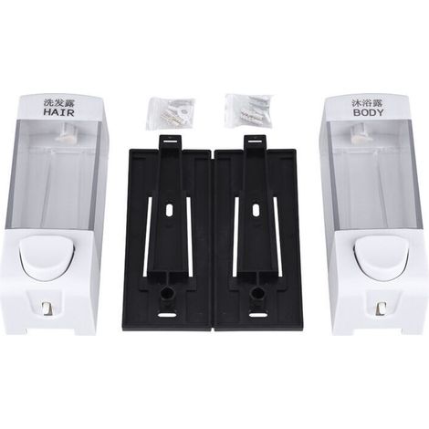 Dispensador de jabón y gel desinfectante para manos, 2 x 350 ml, económico, de diseño clásico y elegante, para hospitales de distrito, edificios de oficinas, hoteles y escuelas. - Crezuo (1/4)