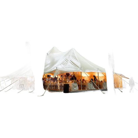 Tenda Matrimonio Open Air Feste Grande 12x26 m Petal Pole Bianco (1/5)