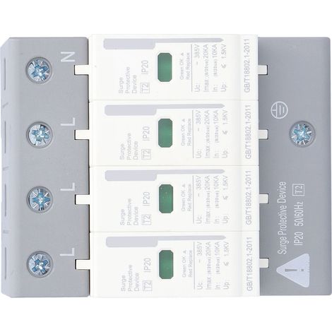 Parafoudre domestique BERM 4P 20kA Protection foudre et surtension pour habitation, module BEM-LY20, sécurité électrique optimale. (1/5)