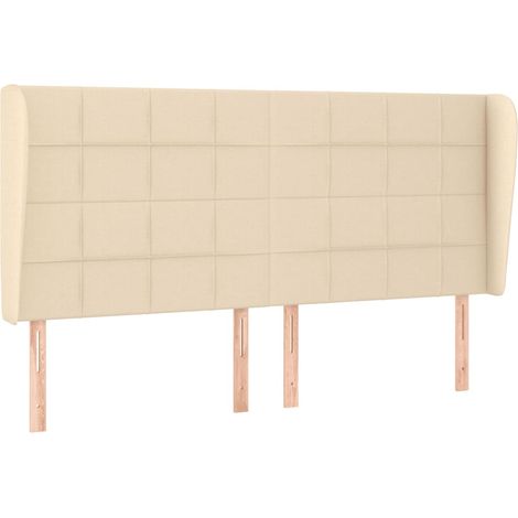 Maison Exclusive - Testiera ad Orecchio Crema 183x23x118/128 cm in Tessuto