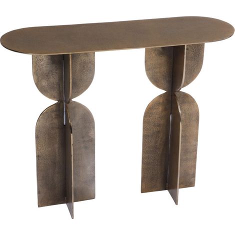 Amadeus - Console sculpturale en aluminium doré L100 cm Clotilde (1/2)