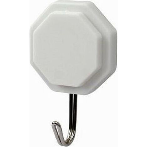 Set 2 Pz Ganci Adesivi Attaccapanni Da Parete Forma Ottagonale Casa 7.5 Cm 79335 (1/2)