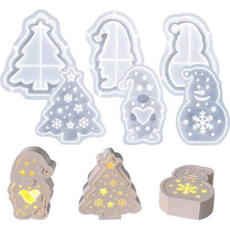 Moules de Noël en silicone – Ensemble de moules en silicone 3D pour décoration de maison, chambre, fête de mariage, centre de table (1/5)