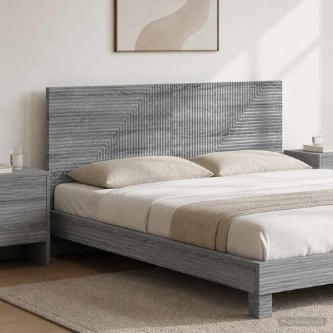 vidaXL Wall-Mounted Headboard HAARLEM Grey Sonoma Engineered Wood (1/5)