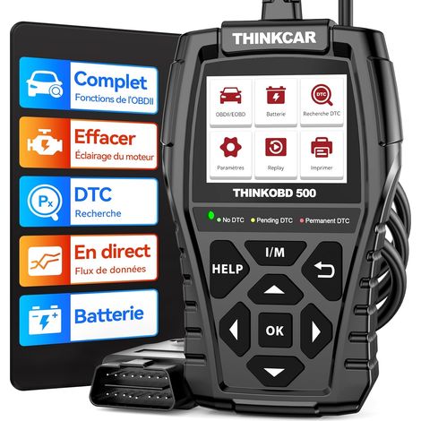 OBD500 Valise Voiture OBD Diagnostique Français Auto Multimarque Lecteur Codes Panne Moteur Lecture Temps Réel Données