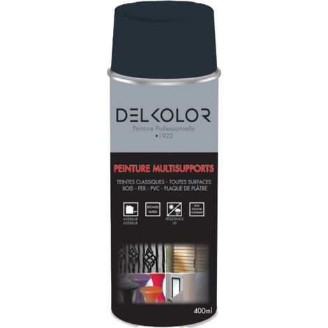 Peinture aérosol 400ml RAL 7016 gris anthracite – Acrylique modifié – Résistance UV et intempéries – Pour bois, métal, PVC, verre – Delkolor