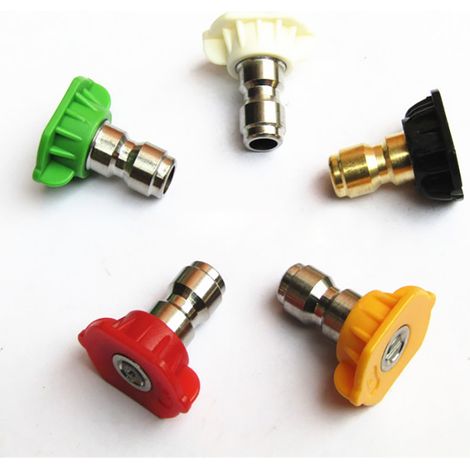 Kit buses haute pression 5 couleurs 0 15 25 40 degrés jet ventilé embouts lance lavage voiture sol trou 1,4
