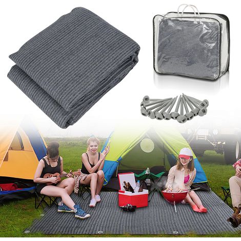 TolleTour Zeltteppich für Wohnmobil und Wohnwagen, Atmungsaktive Zeltfußmatte für Markise, Garten und Outdoor Blau-grau 250cmx250cm