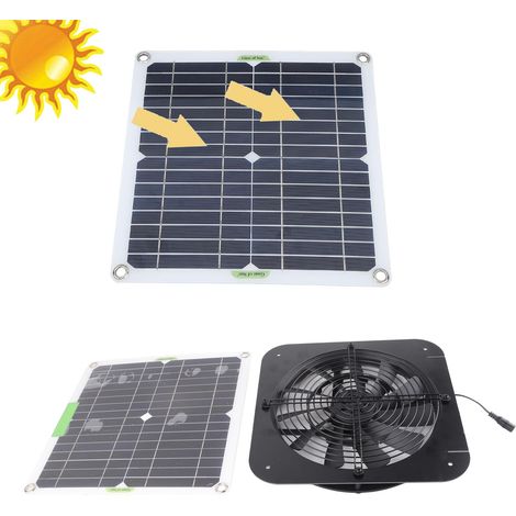 Ventilateur d'Échappement Solaire 100W 18V 13.5 Pouces Portable pour Serre et Abri de Chien (1/5)