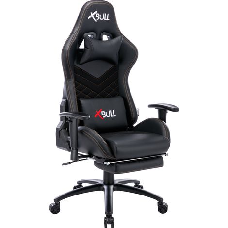 ZIK Sedia Gaming Ergonomica, Poltrona Ufficio Reclinabile, Girevole con Poggiapiedi e Braccioli - Nero (1/5)