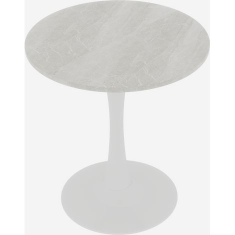 Runder weißer Beistelltisch aus Kunstmarmor 70 x 70 x 72 cm MODENUIT (1/5)