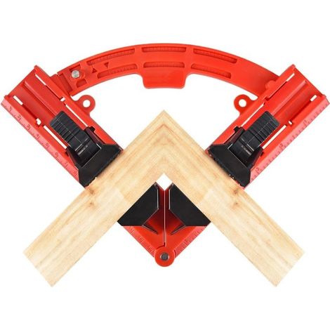 Pince de positionnement multi-angle rouge, pince à angle droit réglable de 17,8 cm x 17,8 cm de 30 ° à 90 °, adaptée à l'assemblage d'étagères et d'armoires, dispositif de fixation robuste (1/4)