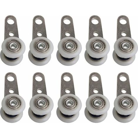 Set di 10 rulli per finestre a bovindo o porte scorrevoli - Metallo e plastica - 4,5 x 1,9 cm