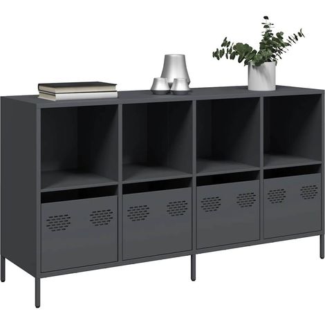 vidaXL Sideboard Anthrazit 135x39x73,5 cm Kaltgewalzter Stahl (1/5)