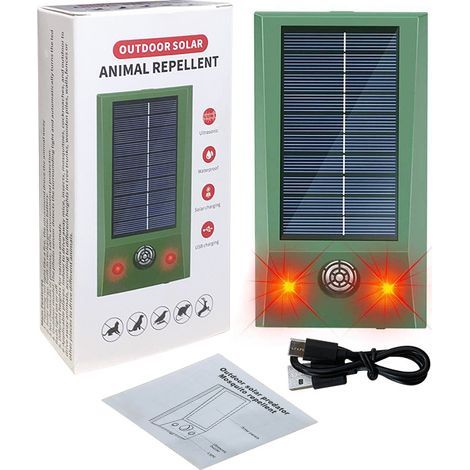 (116A)Mini répulsif à ultrasons électronique IP66, anti-pigeons étanche, LED forte, contrôleur antiparasitaire clignotant pour le co (1/2)