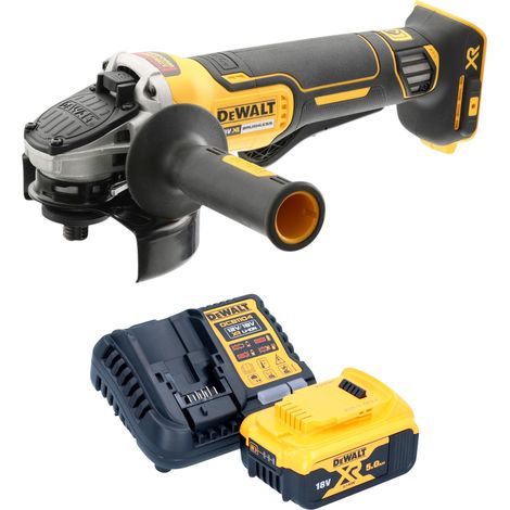Smerigliatrice angolare a batteria DeWalt DCG 406 P1 18 V 125 mm Brushless + 1x batteria 5,0 Ah + caricabatteria (1/4)