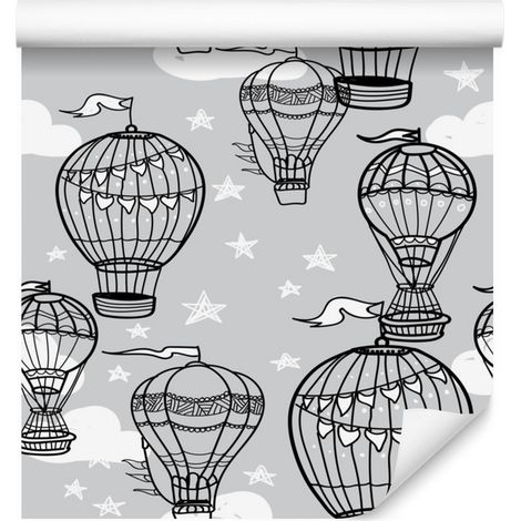 Carta da parati con palloncini e stelle per soggiorno e camera da letto, 50x1000 cm (1/5)