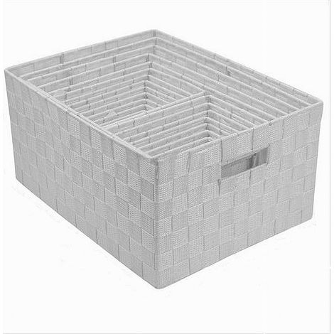 Cleafe - Set 21 Pz Box Scatola In Tessuto Portaoggetti Organizer Con Manici Bianco 79085 - (1/4)