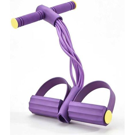 Resistance Band Pedal – HAWUJ – 6 Tubes High Tensile Strength – Pour le Fitness à Domicile et la Remise en Forme – Violet (1/5)