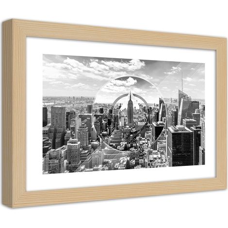 Quadro con cornice, Vista sui grattacieli - 90x60 (1/5)
