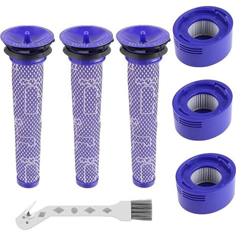 6-teiliges Filterset für Dyson V8 V7, Ersatz-Staubsaugerfilter für Dyson V8 V7 Absolute Animal Motorhead, 3 Nach-HEPA-Filter, 3 Vorfilter, ersetzt die Teile 965661-01 und 967478-01 (1/5)