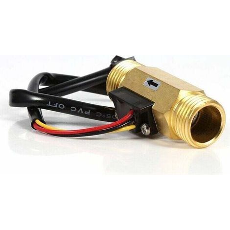 Capteur de Débit d'eau Débitmètre Fluidmètre Interrupteur de débit d'eau 60mm G1/2 in Fil de cuivre Liquide Compteur 1-25L/min (1/4)