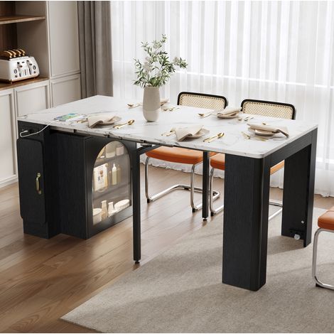 Tavolo allungabile contenitore MDF bianco nero OKMYHOME (1/5)