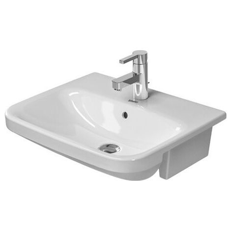 Lavabo semi-encastréavec trop-plein, trou pour robinetterie, 550 x 455 mm blanc DURAVIT