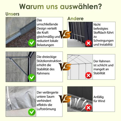 Abri multifonction gris anthracite pour vélo, cabanon de jardin, tente de rangement, garage extérieur – 296x190x200 cm (1/5)