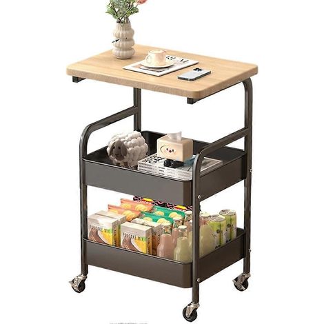 Dreistöckiger Rollwagen, schmales Gewürzregal für Küche, Bad und Waschküche, platzsparender mobiler Organizer A (1/5)