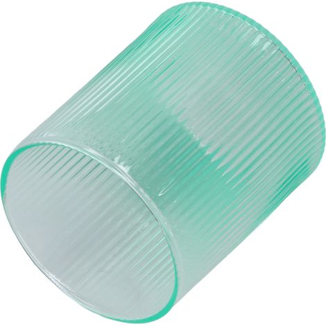 Tasse en verre borosilicate à rayures verticales dégradées pour eau, lait, latte, cappuccino, thé, vert (1/5)