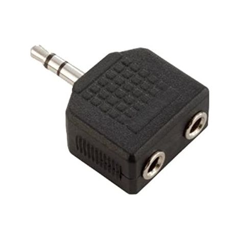 Goobay 11104 cambiador de género para cable 3.5 mm 2 x 3,5mm Negro