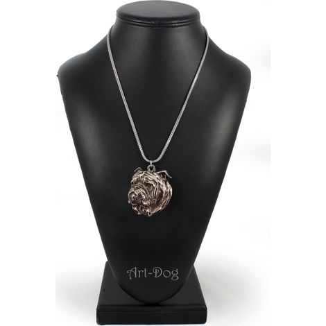 Bulldog inglés, Bulldog I - collar para perro, colgante de perro en una cadena de plata, joyería única de Art-Dog (1/4)