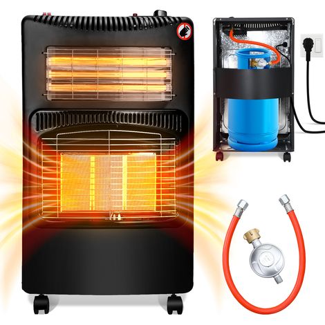 Jiubiaz 2-in-1 Gas- & Elektroheizung 4200W/1200W, Keramik & Quarz, 3 Gasstufen, ODS, 4 Rollen (1/5)