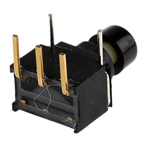 Bouton-poussoir miniature, Momentané, Unipolaire à deux directions (1RT), 400 mA @ 20 V, Noir, Montage sur Circuit ( Prix pour 1 ) (1/2)