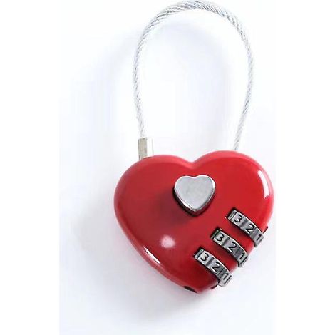 cadenas De Scurit Rouge 4 Pices Durable, Miniature, Sac De Sport, Serrure Combinaison Pour Sacs Dos, Botes Bijoux, Casiers De Salle, Botes Out (1/5)