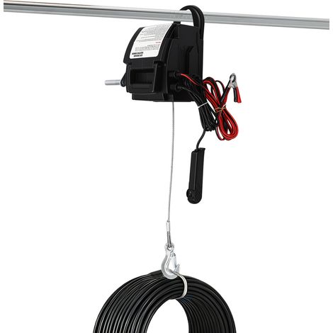 Treuil électrique portable 3 m 907 kg 12 V, câble anti-rotation Acier, moteur à noyau en cuivre de 300 W, avec Plaque De Montage et Manivelle (1/5)