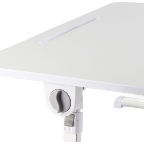 Table de chevet pliable et réglable en hauteur, bureau d'étude à domicile, petite table minimaliste pour chambre, coin bureau ou chambre d'étudiant, blanc chaud (1/5)