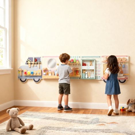 Tableau sensoriel Montessori en forme de camion, dès 3 ans (1/5)