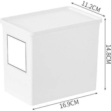 Boîte Stockage Lessive Anti-Humidité Plastique Hauteur Verticale Couvercle Transparent Modulable Capacité 110g (1/4)
