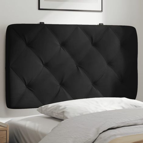 Coussin de tête de lit noir 80cm velours (1/5)