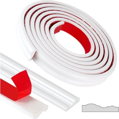 Meter flexible, selbstklebende Zierleiste, 32 mm breit, flexible PVC-Zierleiste für Wände, Spiegel, Türen, Schränke, weiß, Modell YT155 (1/5)
