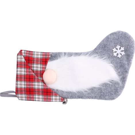 Chaussette de Noël Décorative pour Sapin, Poche Cadeau, Suspension de Noël pour Maison et Fête, Gris (1/5)