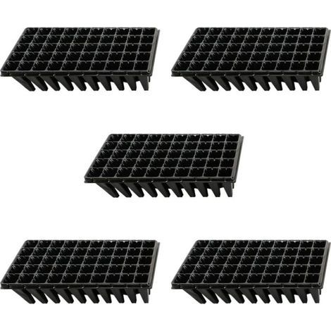 5Pcs Plateaux de Culture de Plantes 50 Plateaux de Démarrage de Semis de Cellules pour La Germination des Graines Et Le Plateau de Propagation en Plastique des Semis Noir (1/5)